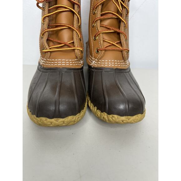LL Bean Boots Duck Lace Up Classic Rain Work Leather Brown Women’s Size 6 - Picture 3 of 9